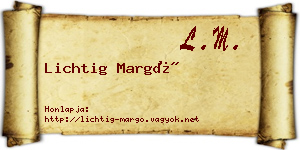 Lichtig Margó névjegykártya